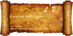 Levius Rózsa névjegykártya